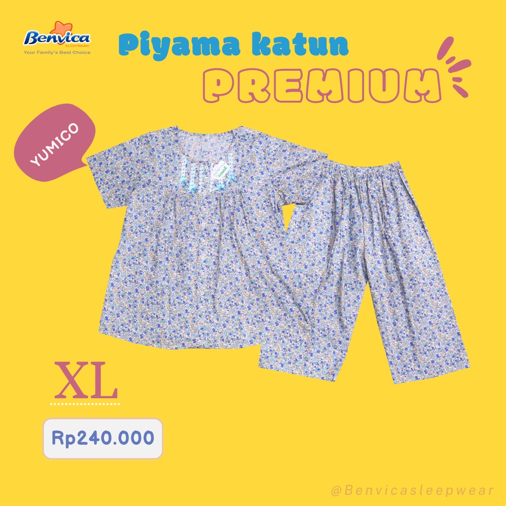 BAJU TIDUR SETELAN CELANA 3/4 XL KATUN PREMIUM YUMICO