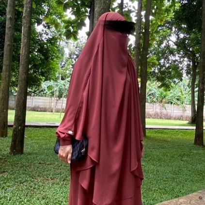 French Khimar Cinnamon | Hijab Syar'i | Hijab Khimar Polos | Hijab Khimar Cinnamon | Kerudung Khimar