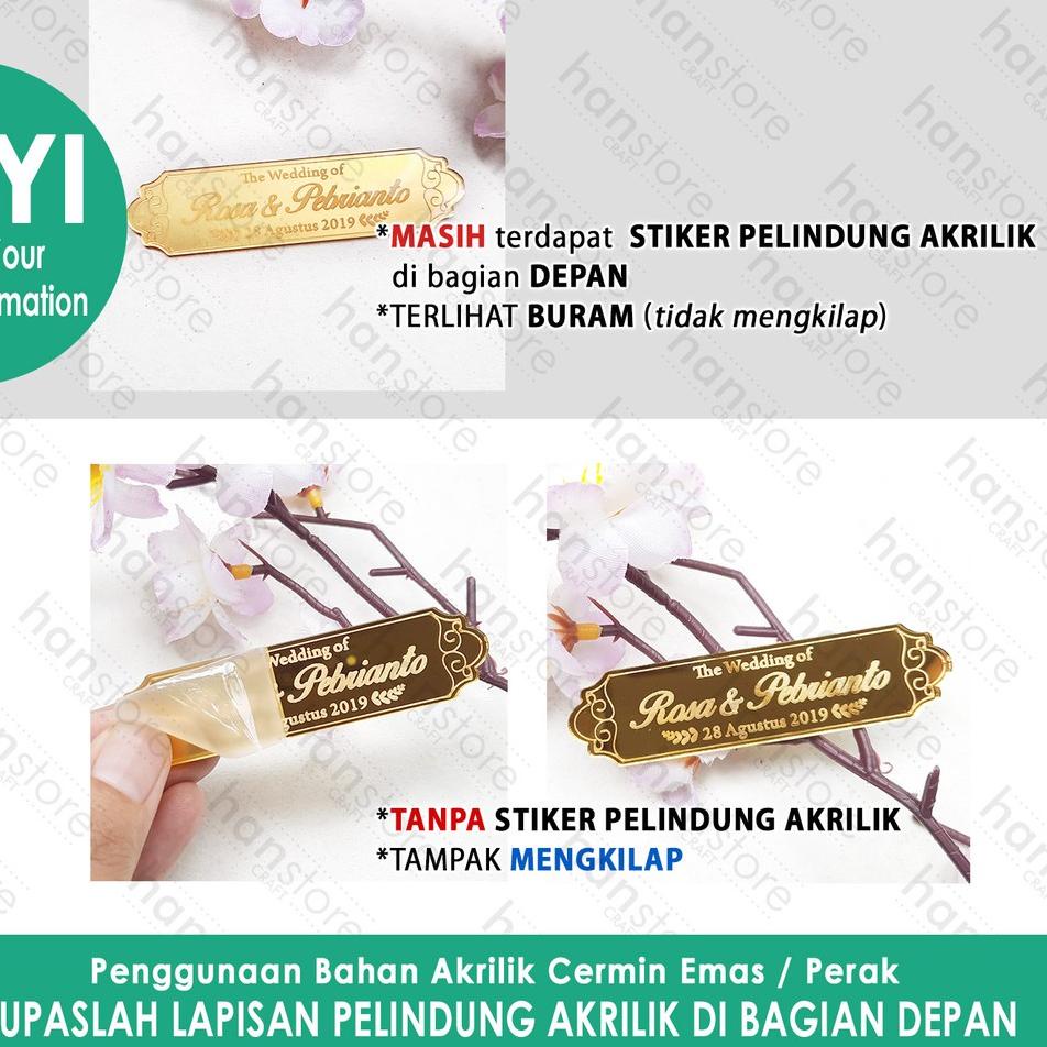 Buruan Bayar RS 6 x 4,2 cm Akrilik Cermin Emas / Perak Grafir Lafadz Allah & Muhammad