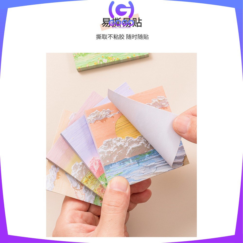 GOGO-A37 Memo Tempel Aesthetic Sticky Notes Motif Alam Indah / Note Beauty nature / Memo Tempel Notes Pemandangan / Memopad lucu