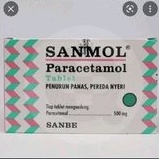 sanmol tablet 1 box isi 100 tablet / paracetamol 500 mg / obat panas murah