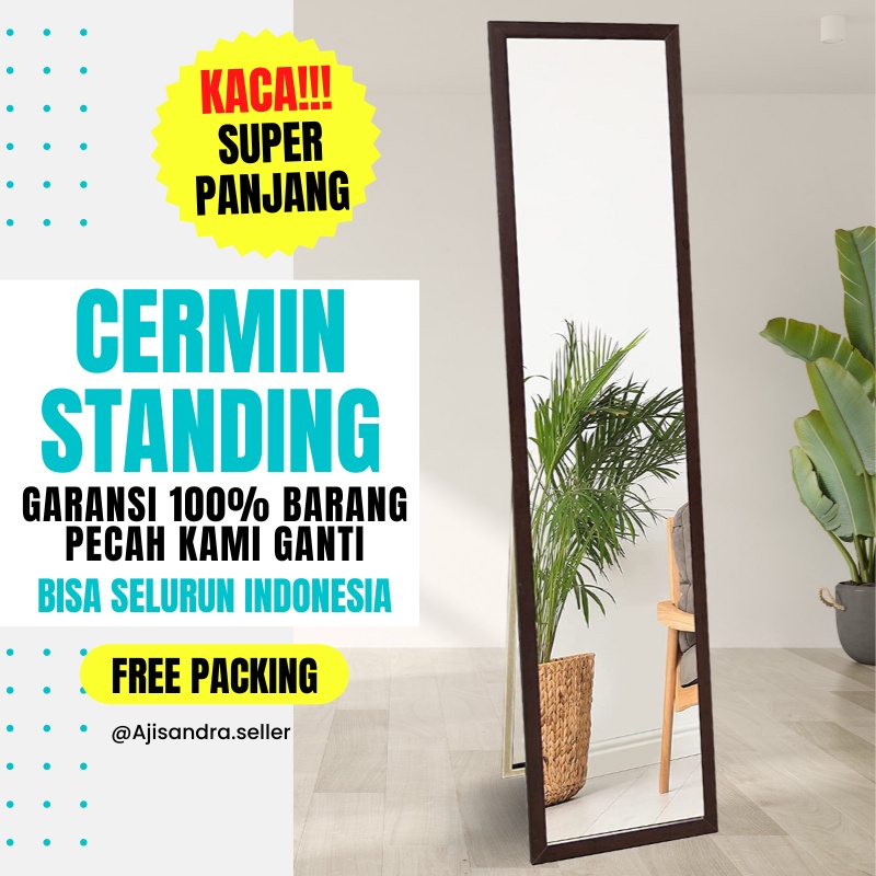 Kaca Cermin Full Body Aesthetic Cermin Standing Mirror Dinding Minimalis Rias Besar UK.157 x 48 cm Termurah Terlaris
