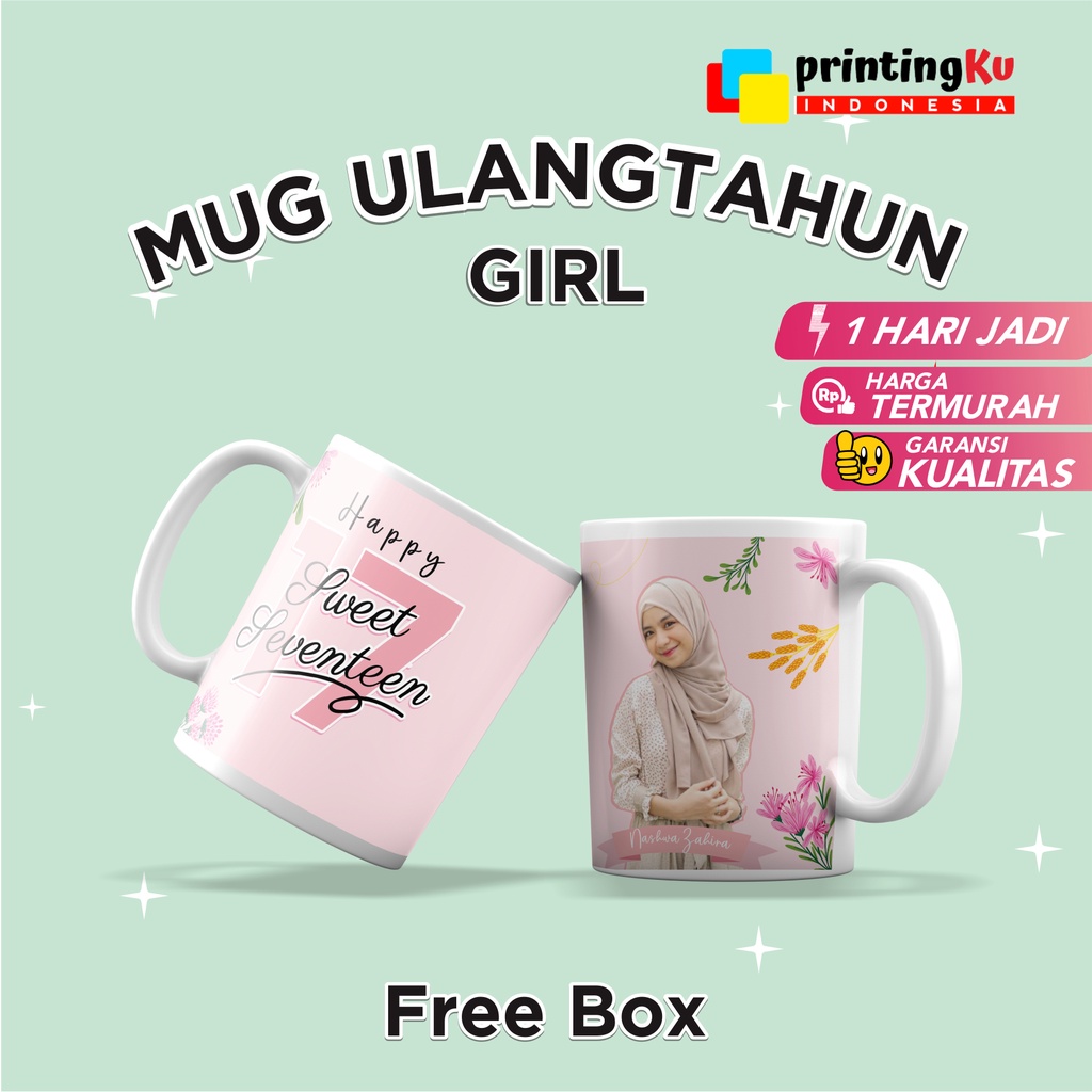 Jual MUG ULANG TAHUN CUSTOM NAMA/FREE DESAIN/HADIAH ULANG TAHUN/MUG