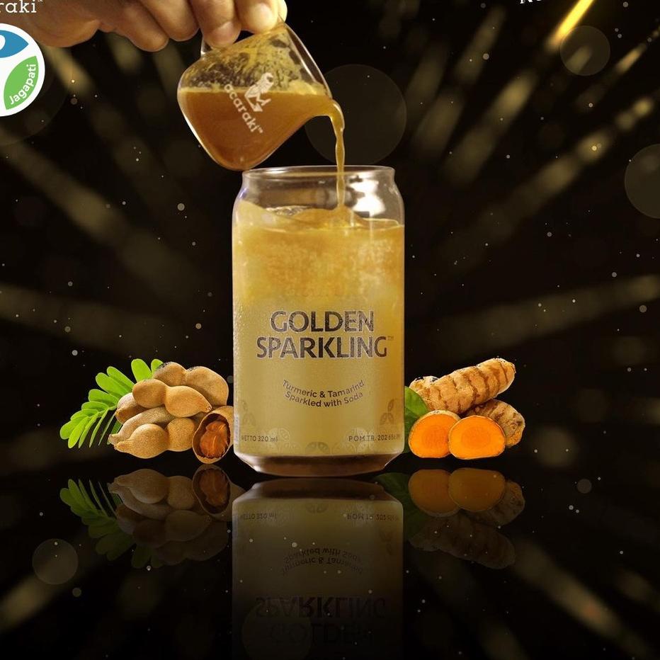 

Max Sale--Acaraki - Golden Sparkling (Kunyit Asam with Soda) 320ml - Jamu - Minuman