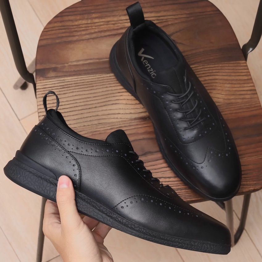 Aristo Black (Kulit Asli) - Sepatu Formal Pria Pantofel Casual Kantor Original Kenzios