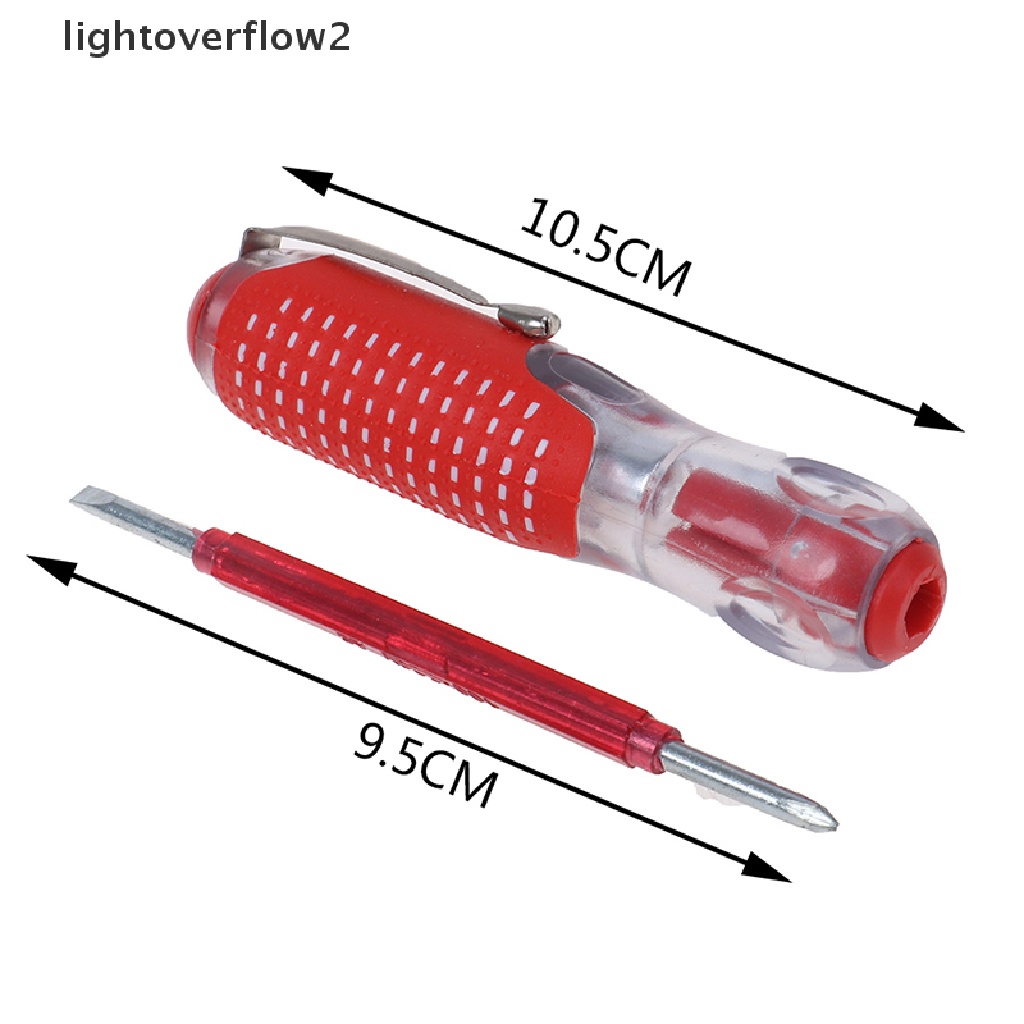 (lightoverflow2) Obeng test pen Elektrik 100-220V Dengan Indikator Voltase