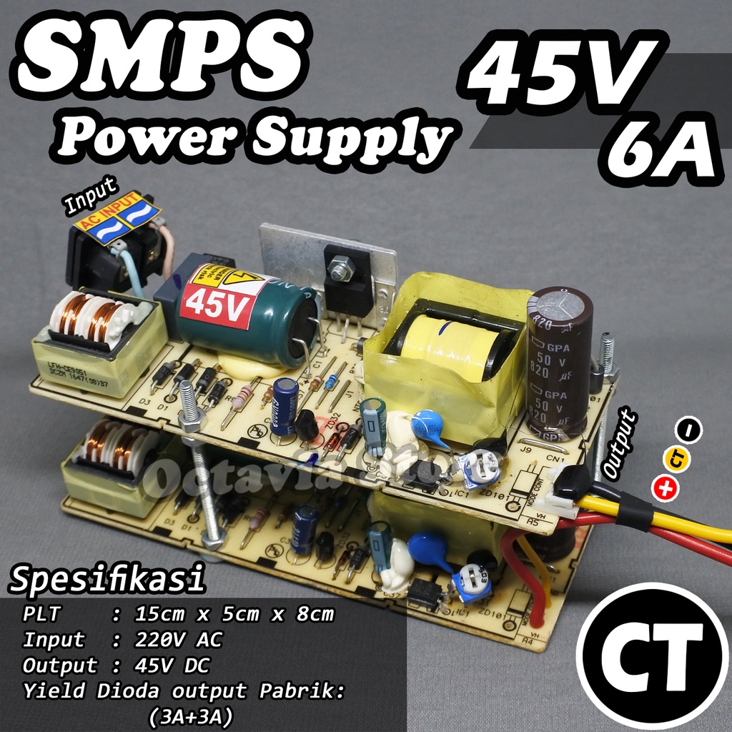 Adaptor SMPS power supply 45V 6A CT