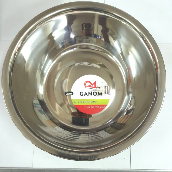 Baskom Genom Stainless Steel 28cm Mangkok Korea Bowl Ware Cake