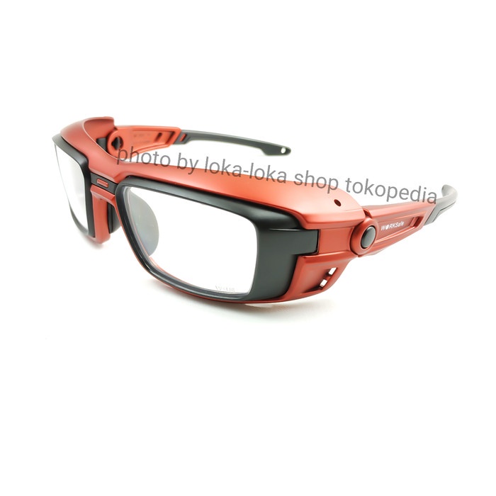 kacamata frame minus safety worksafe seri vector merah hitam