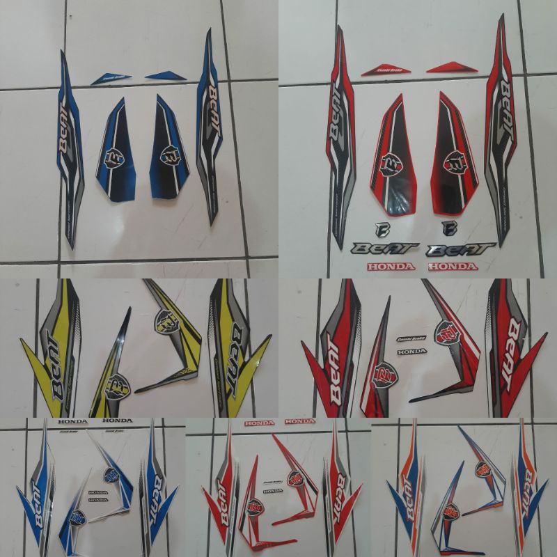 (Bisa COD) Striping Beat ESP standar ori 2019 full set hitam pink biru