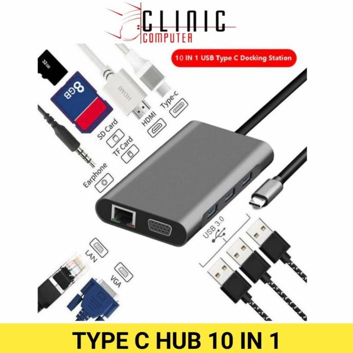 USB Type C Hub 10 in 1 Portable EASYIDEA HB3004 always ready