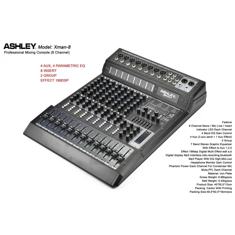 mixer 8ch mixer ashley xman8 xman 8 original bluetooth soundcard