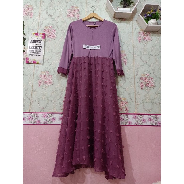 Gamis preloved pesta Rubiah dress second pl muslimah syar'i maxy umbrella