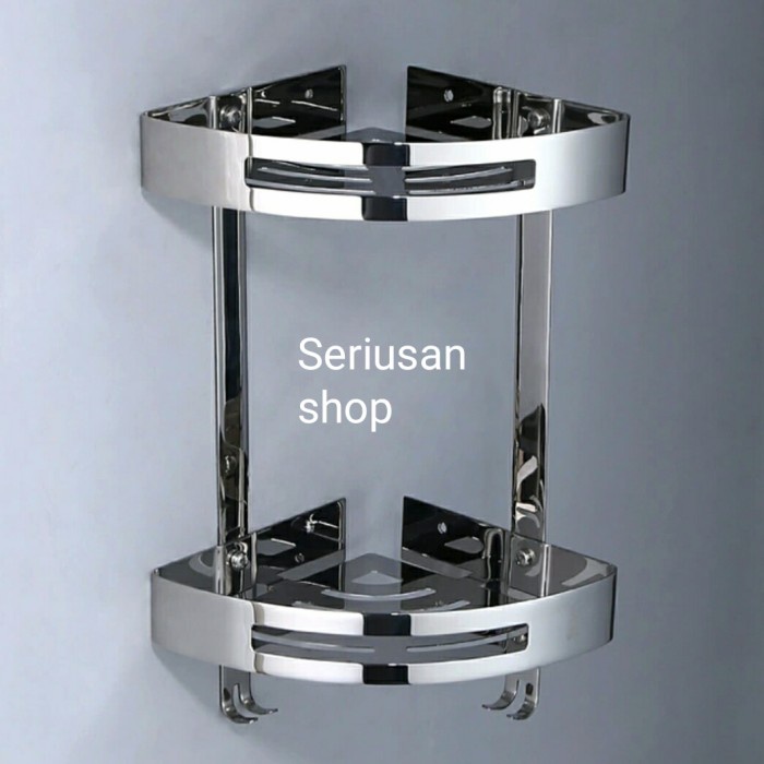 Rak Toilet Rak Sudut Stenlis. Tempat Sabun Sudut. Rak Kamar Mandi . Rak Siku