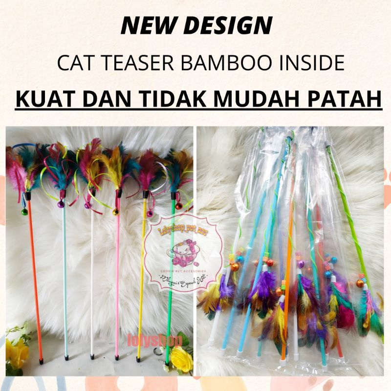 MAINAN KUCING CAT TOYS TONGKAT BULU LONCENG MAINAN INTERAKTIF KUCING MURAH