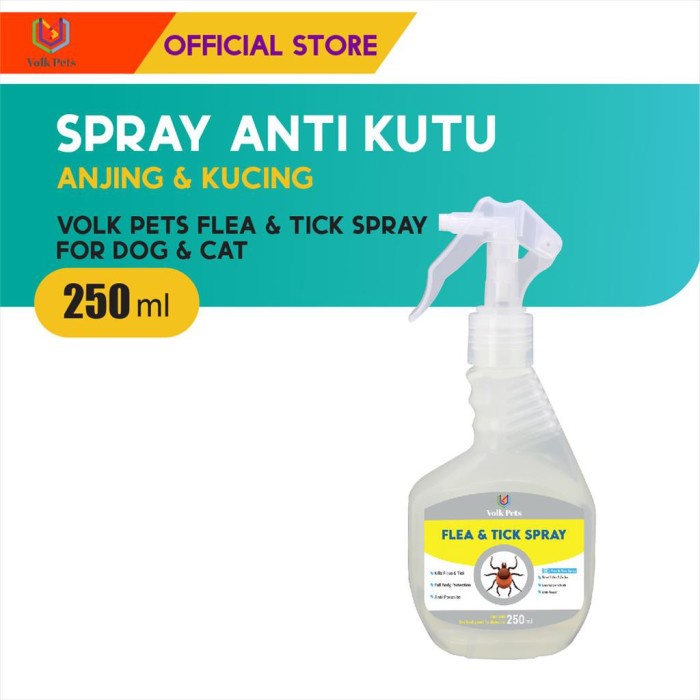 Volk Pets Flea &amp; Tick Spray 250 ml for Cat &amp; Dog / Obat Kutu Semprot