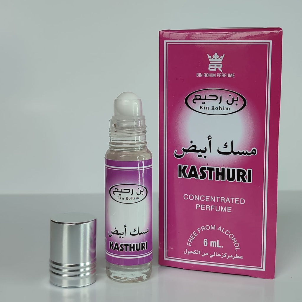 Parfum Bin Rohim Kasturi Abyad 6Ml Roll On 100% Minyak Wangi Non Alkohol