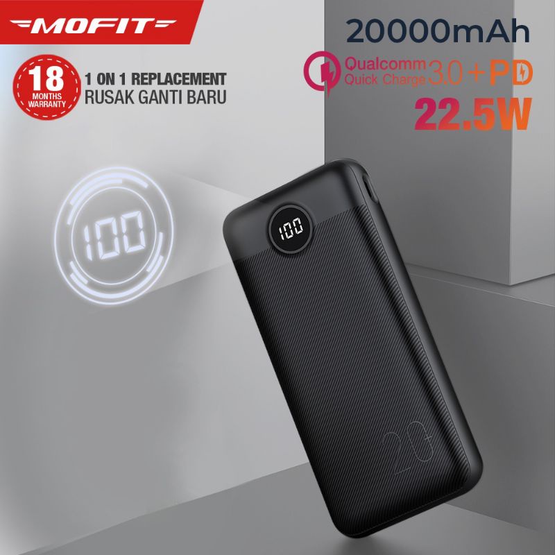 MOFIT M27PRO Powerbank 20000mAh Quick Charge 3.0A 22.5W + PD