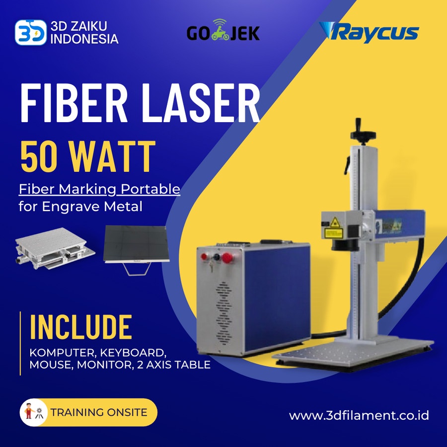 Zaiku Industrial Fiber Laser Marking Tabletop Power 50 Watt for Engrave Metal