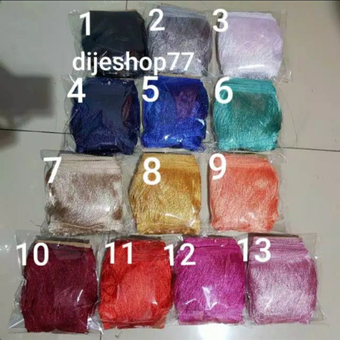 Bordir ( 5 Meter ) Renda Rumbai 15 Cm / Rumbai Panjang 15Cm Lace Tassel Mewah