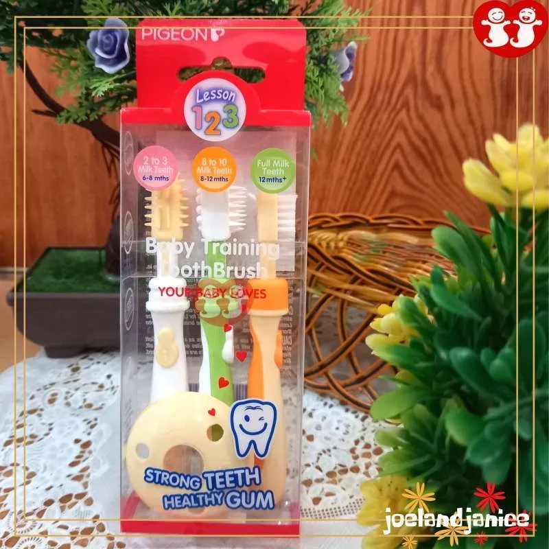 Pigeon Baby Training Toothbrush Set Lesson 123/Sikat Gigi Anak Bayi