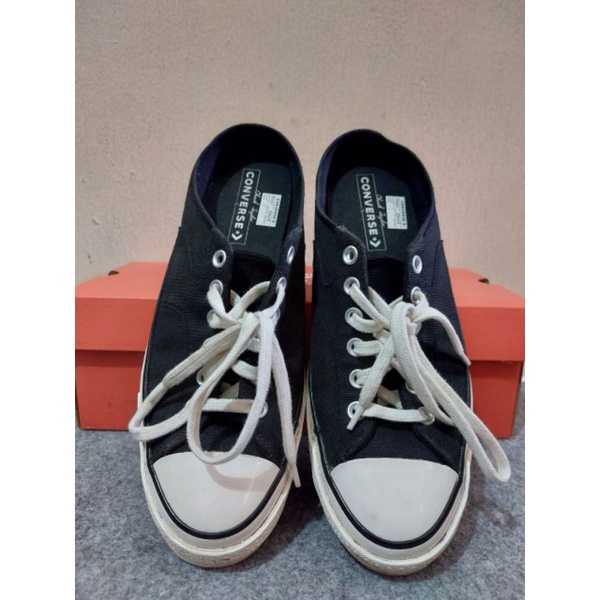 ORIGINAL CONVERSE MEN'S CHUCK 70 MULE SLIP CANVAS SNEAKERS - BLACK/BLACK/EGRET