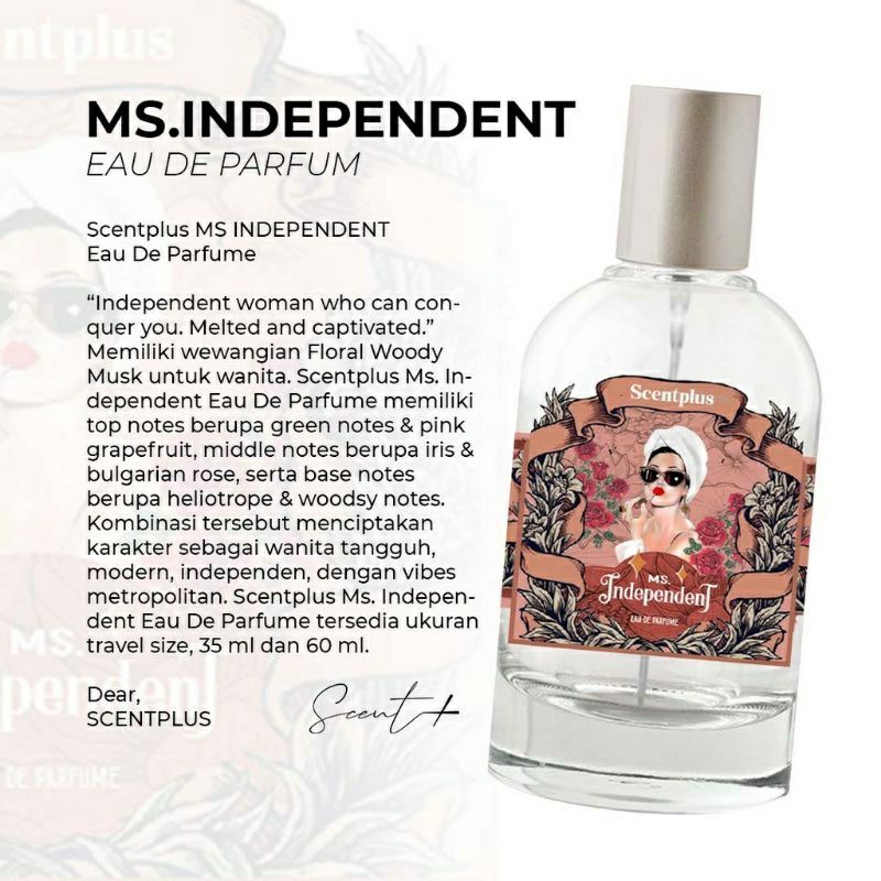 scentplus Girls MS INDEPENDENT Eau De Parfume Wangi Tahan Lama Unisex