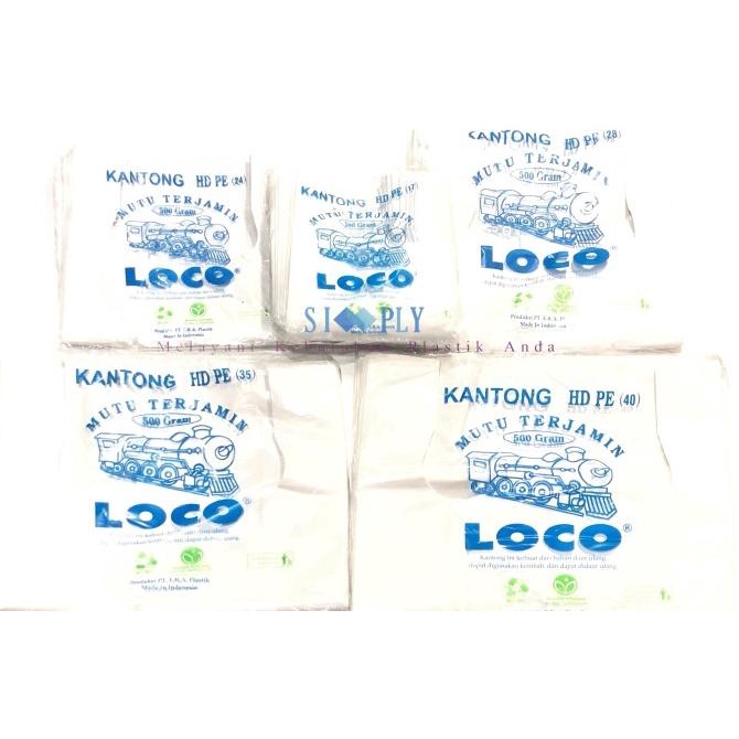 

Kantong Plastik Kresek Loco HD Tebal Putih 500g Uk 17/24/28/35/40