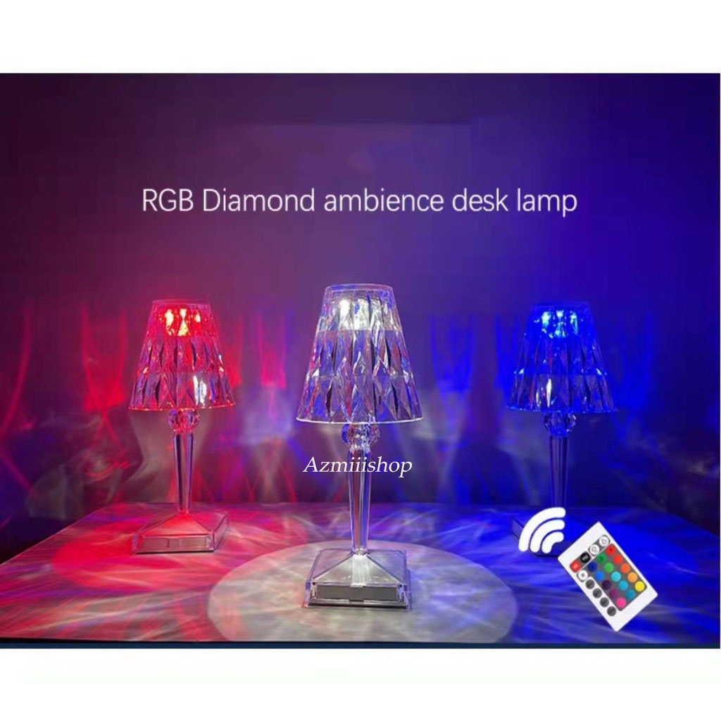 LAMPU DEKORASI HADIAH LAMPU LED DESK LAMP AESTHETIC LAMPU TIDUR CRYSTAL LAMPU MEJA USB RECHARGEABLE AKRILIK LAMPU DEKORASI HADIAH LAMPU