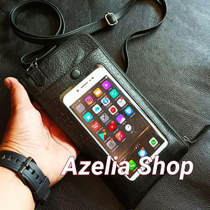 tas selempang hp kulit sapi asli-pria/wanita-dompet hp kulit original