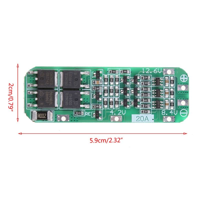 Modul Pelindung Papan PCB BMS Charger Baterai Lithium Li-ion 18650 3S 20A 12.6V