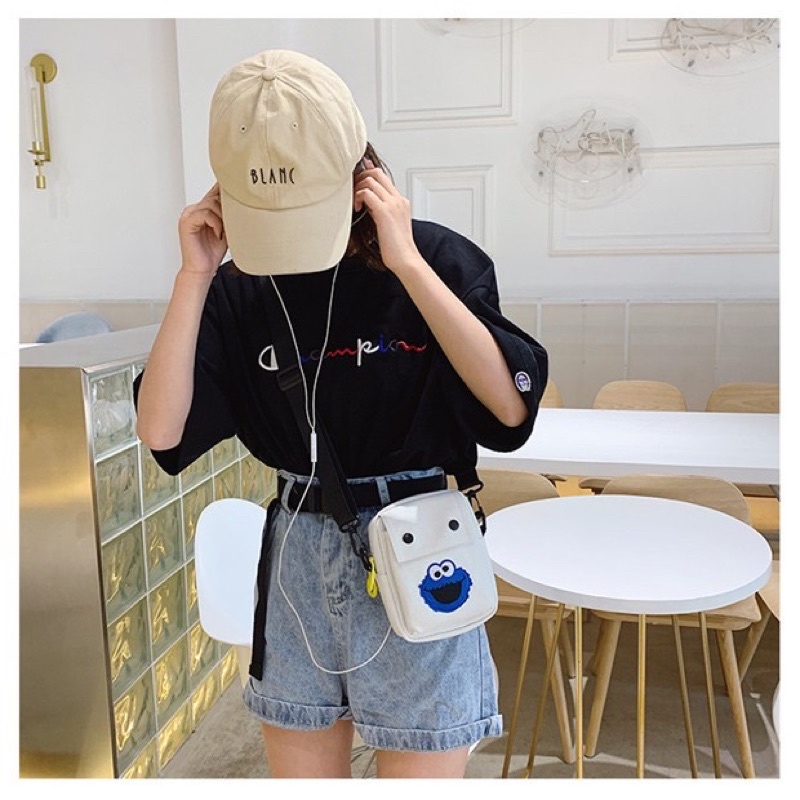 Elmo kanvas bag sling phone selempang import