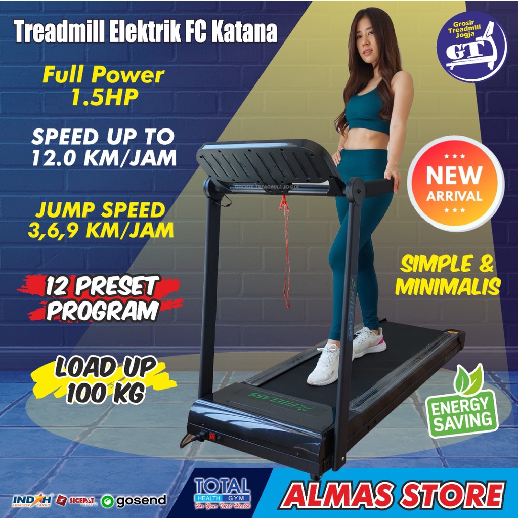 Treadmill Threadmill Treadmil Tredmill Trademill Tretmil Treatmill Tradmill Elektrik Listrik Lipat A