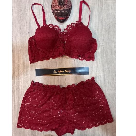 Hot Sale [MERAH]BRA SET + CD MERAH,LINGERIE,BRASET,BRA + CD,BRA SET BANDUNG