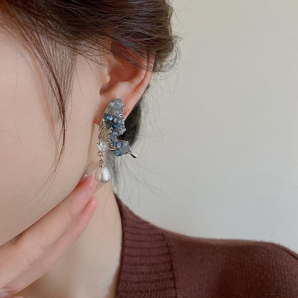 Needway Wanita Anting Tusuk Manis Vintage Tetesan Air Mutiara Untuk Perempuan Temperamen Zirkon Drop Earrings