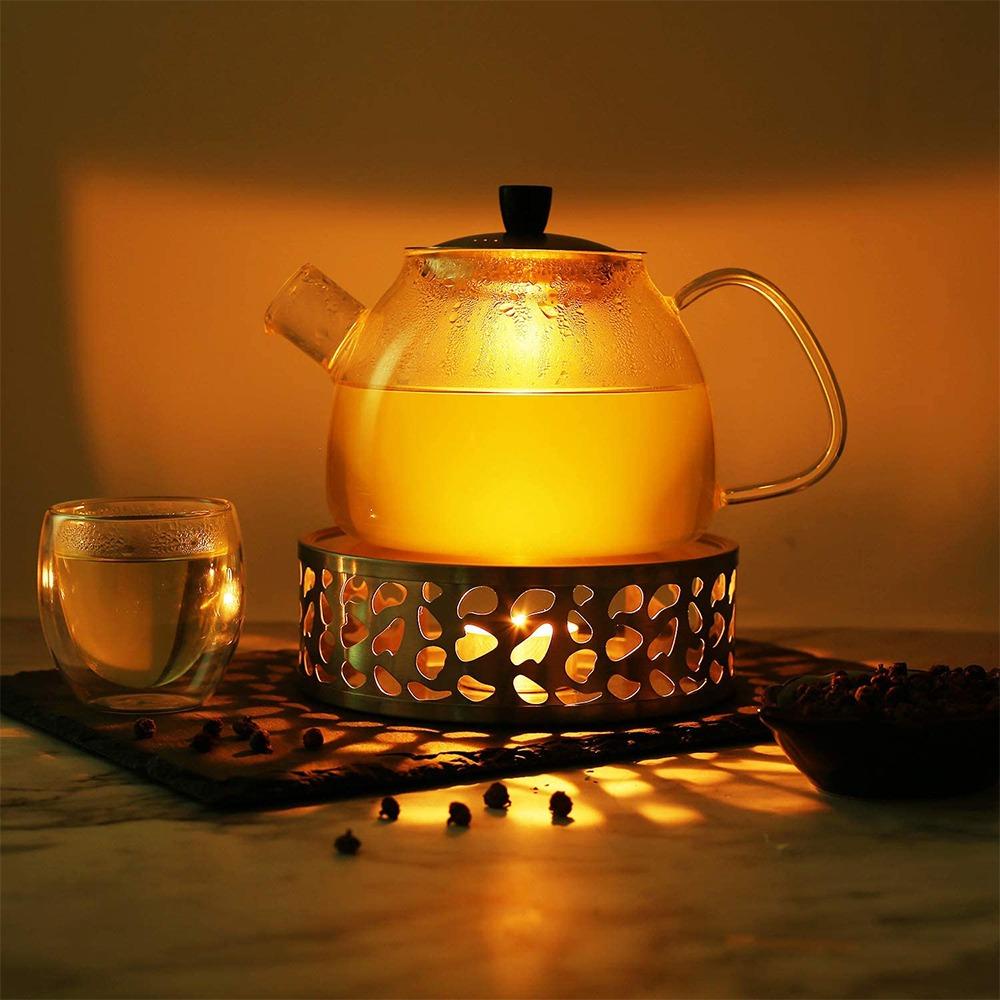 Preva Tea Warmer Stainless Steel Penghangat Lilin Pemanas Candle Warmer Penghangat Tempat Alas Pemanas