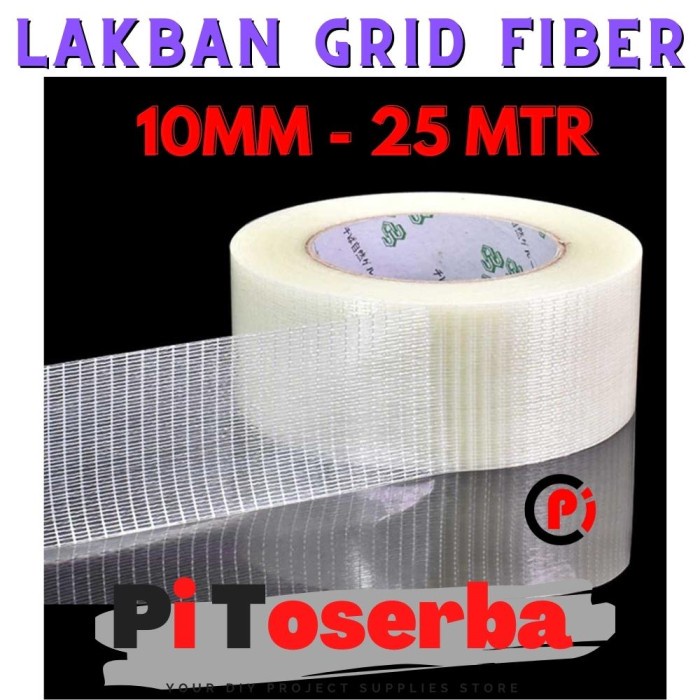 Lakban Super Strong Kuat Grid Fiber Tape Ukuran Lebar 10mm x 25 Meter