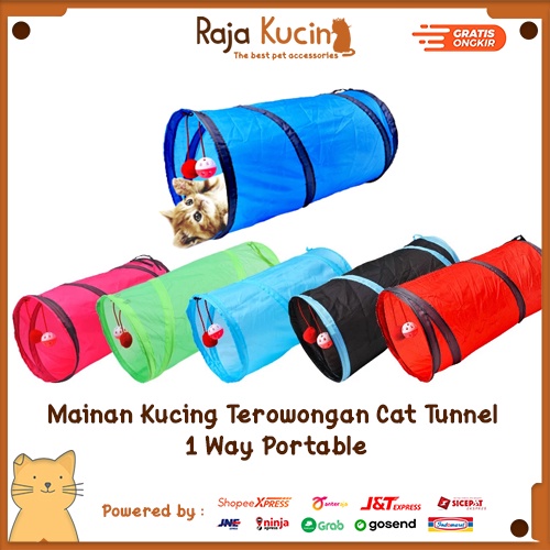Mainan kucing terowongan cat tunnel 1 way portable