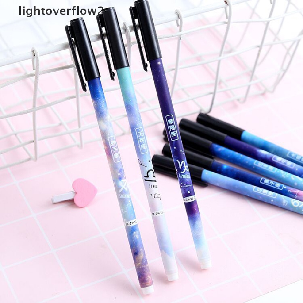 (lightoverflow2) Pulpen Gel 0.5mm Warna Hitam Untuk Pelajar