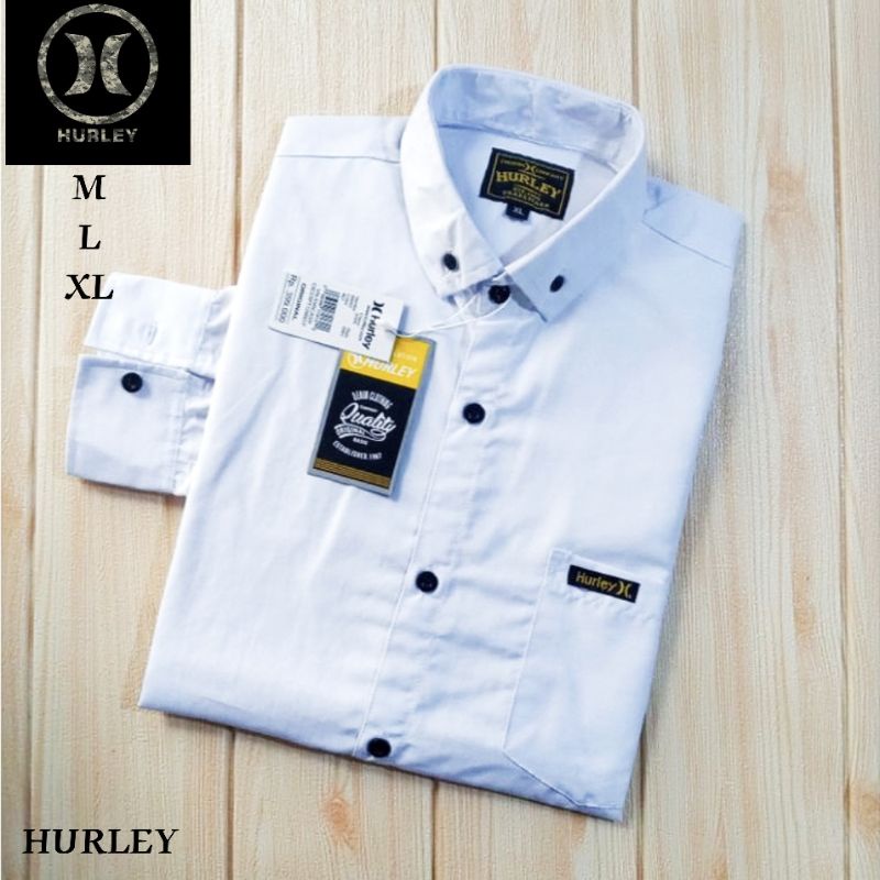 Kemeja Putih Pria Lengan Panjang Polos Premium Casual