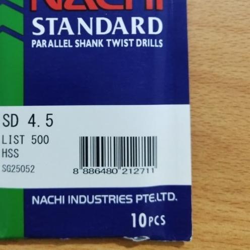 Mata Bor Besi Nachi 4,5mm/ Nachi 4.5mm