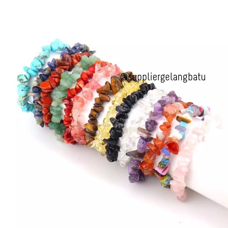 GELANG KERIKIL wanita elastis karet / Stone Bracelet Couple Friend