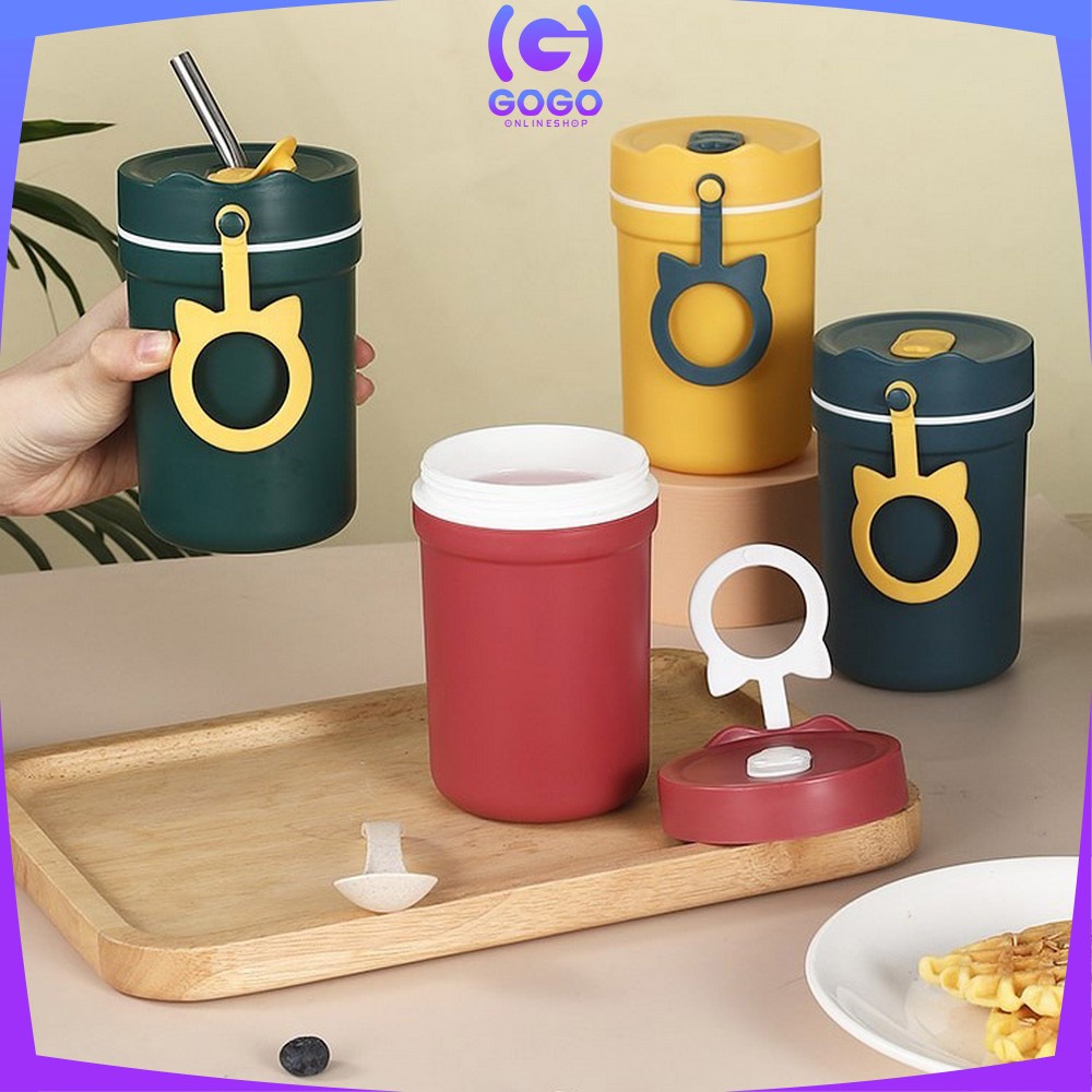 GOGO-C377 Breakfast Cup Portable Soup Cup Kontainer Bekal Makanan / Tempat Sup Bubur Sarapan Tempat Kuah Anti Tumpah