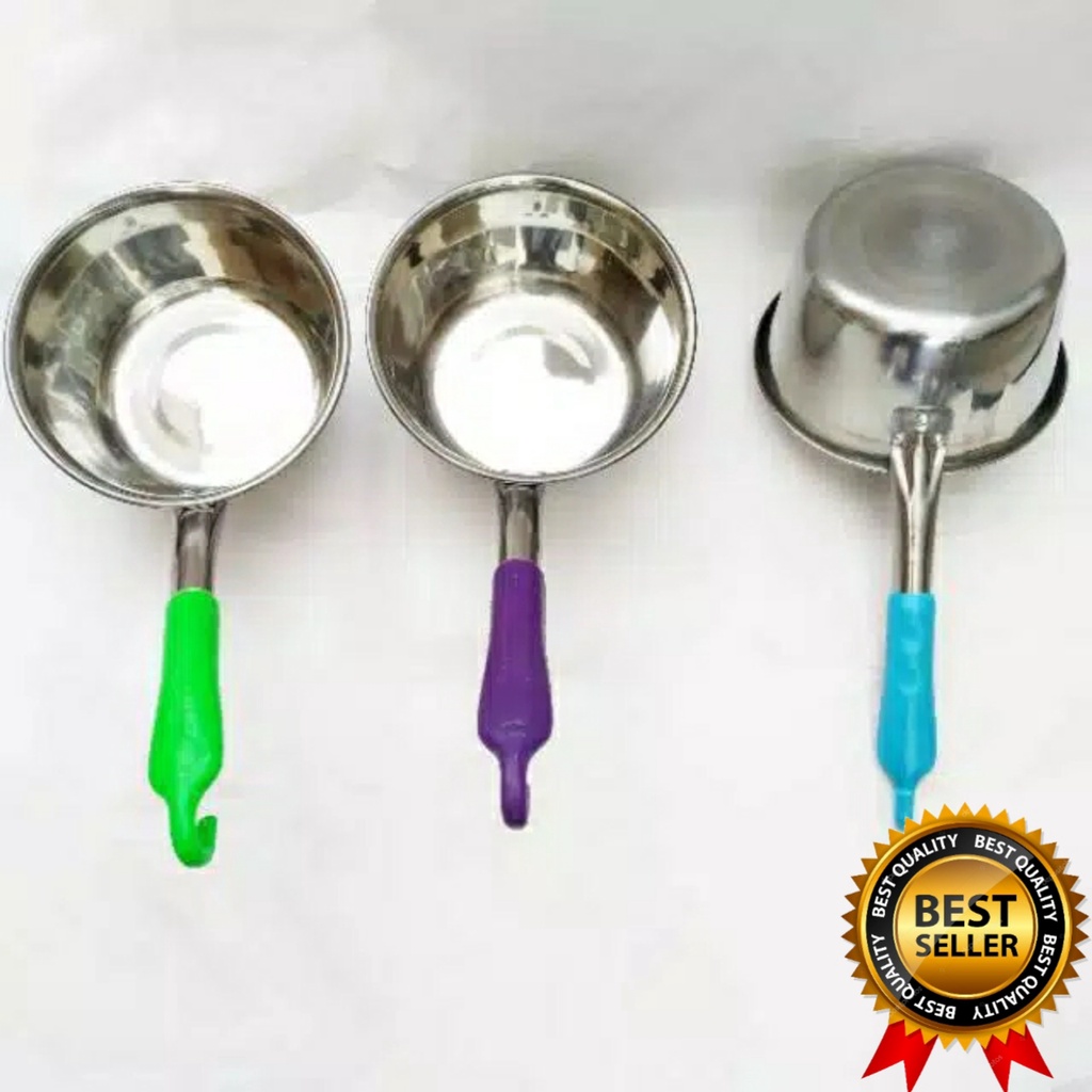 Panci Susu Panci Mie Stainless Steel 16cm  dan 18cm Milk Pot Anti Karat Premium Panci Sup Soup Pot Gayung Stainless Gagang Plastik