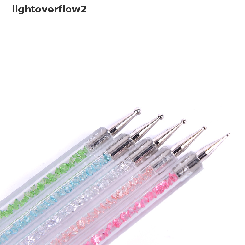 (lightoverflow2) Pen Brush Nail Art Dua Sisi Untuk Menggambar Titik Kristal