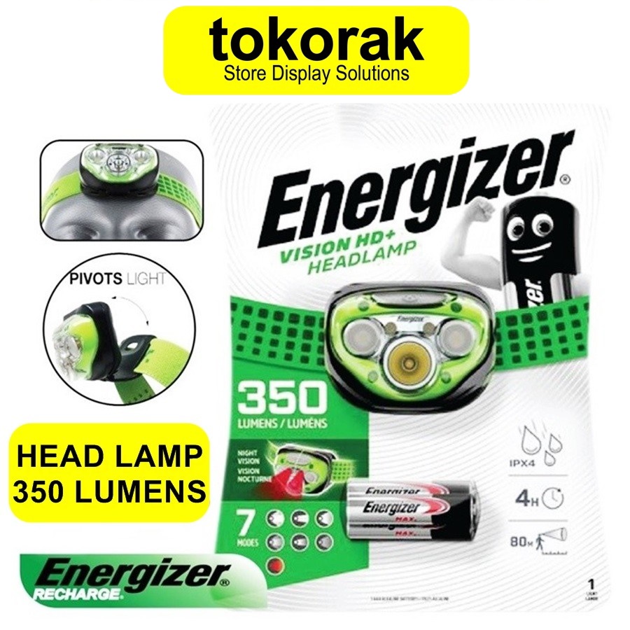 SENTER KEPALA 350 LUMENS ENERGIZER - HEADLAMP - SENTER CAMPING