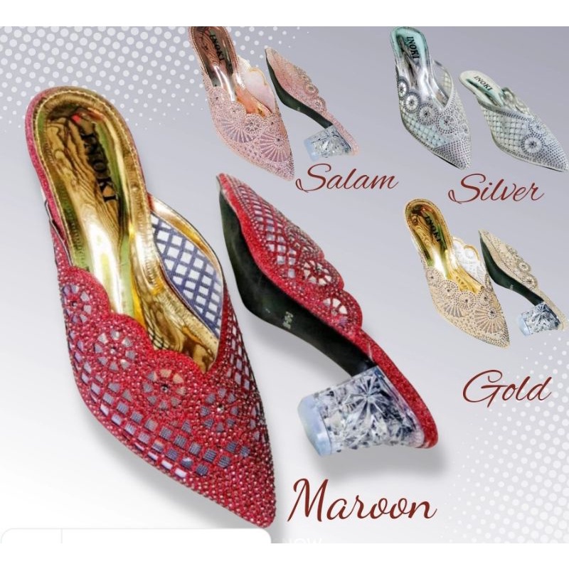WEDDING SHOES HAK KACA 5CM PREMIUM HEELS SANDAL PESTA WANITA TERBARU