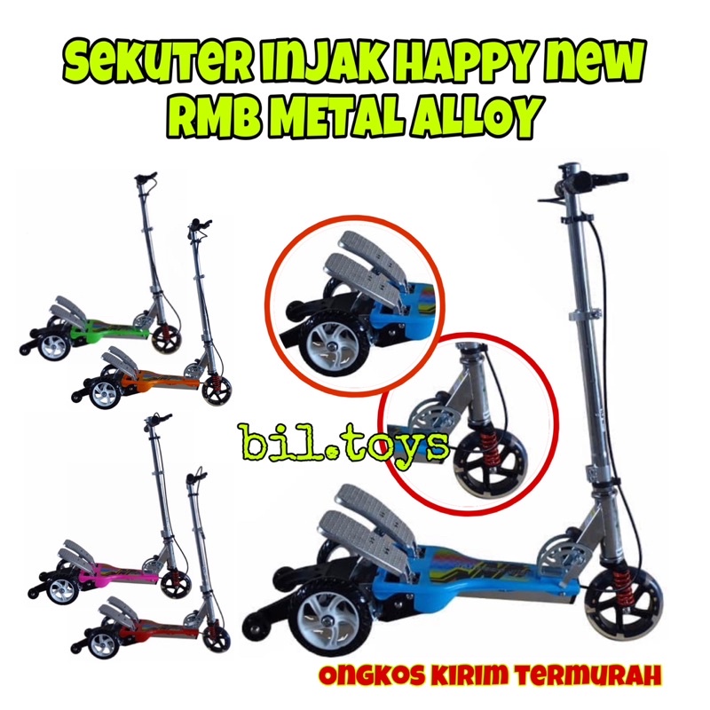 Scooter Injak 2 pedal RMB Happy Alloy lampu dan Music Skuter injak anak dua pedal exotic anak dan dewasa