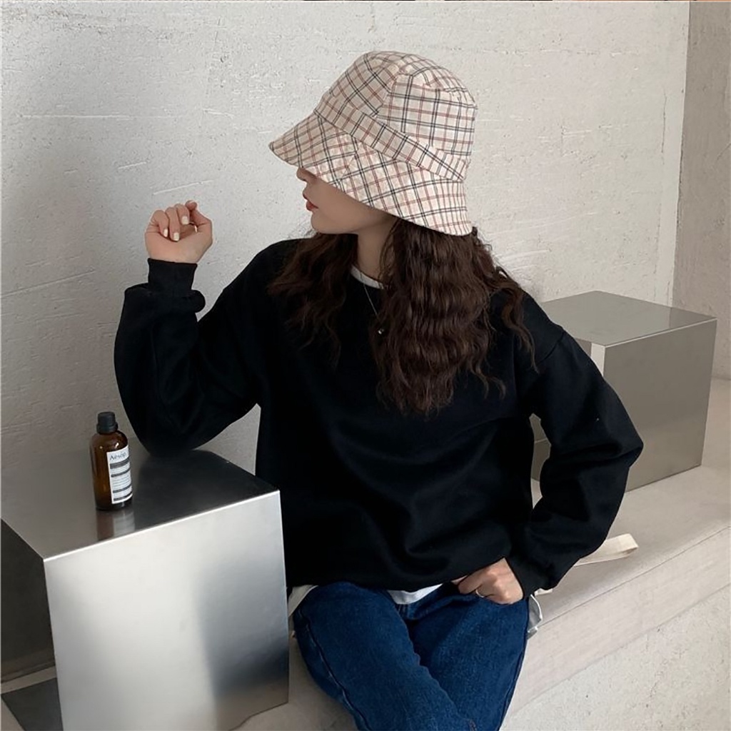 Sweater Crewneck Sweatshirt Polos Oversize Cowok - Cewek / Pria Wanita Terlaris - Bahan Fleece - Size M - L - XL - XXL - Switer Polosan