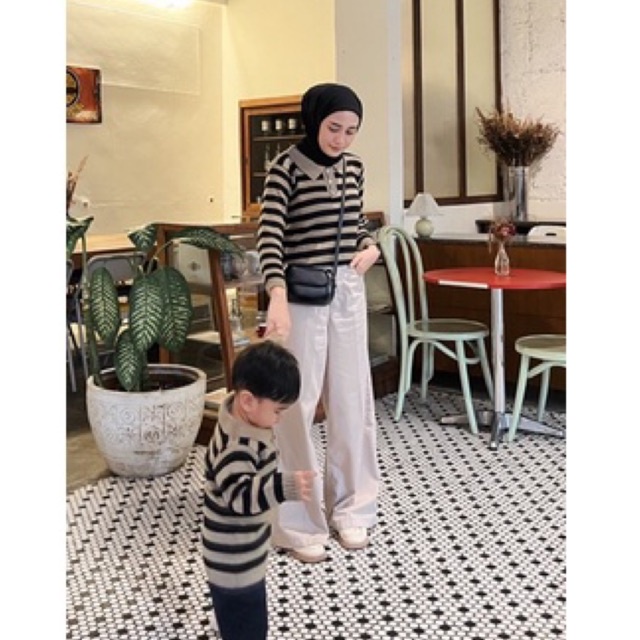 TOP STRIPES KNIT BY CAMEELBABY (Ready Stock) (Dijual tidak couple)